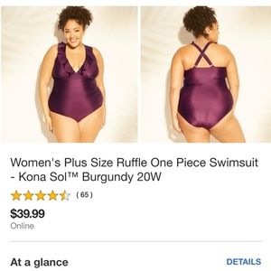 Womans Kona Sol Swimsuit Burgundy Size 20 Target